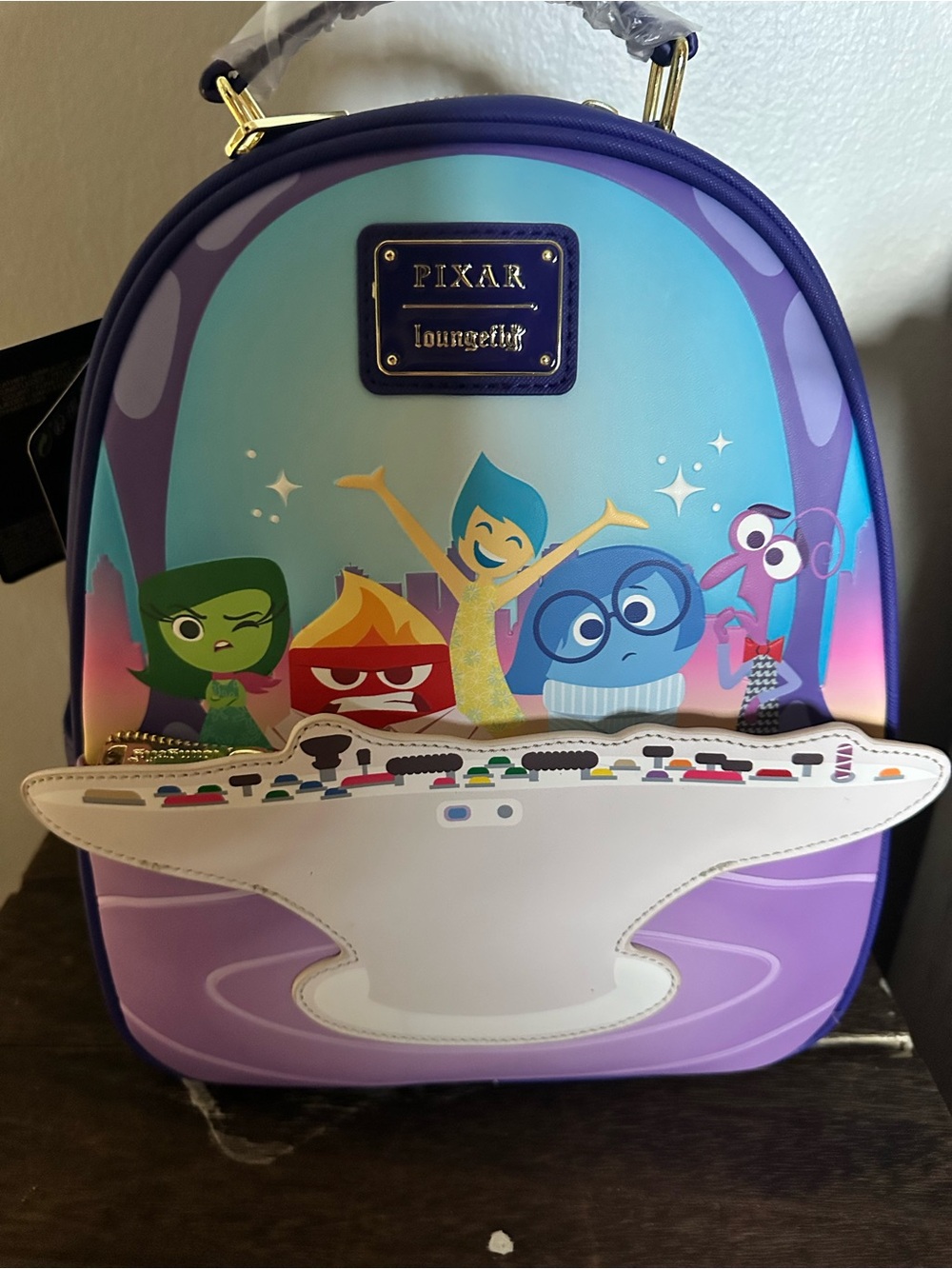 Loungefly Pixar Inside Out Character Mini Backpack - Purple, Teal, White